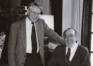 black and white portrait of David Porter ’58 and Charles Miller ’59